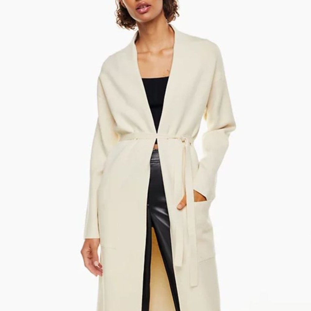 SOLD! Aritizia Babaton | Ivory Cardigan with Waist Tie XS